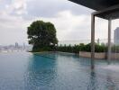 Infinity pool with city view