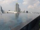 Infinity pool with city skyline view