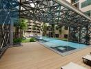 Outdoor swimming pool area