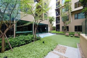 Outdoor communal area with greenery