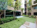 Outdoor communal area with greenery