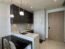 Modern kitchen with dining area