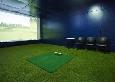 Indoor golf simulation room