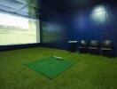 Indoor golf simulation room