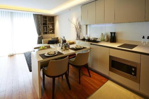 Modern kitchen and living area