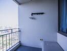 Spacious balcony with skyline view