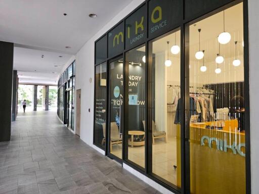 laundry service storefront in a commercial building