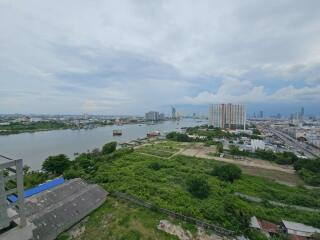 Scenic view of river and city skyline from a high-rise building