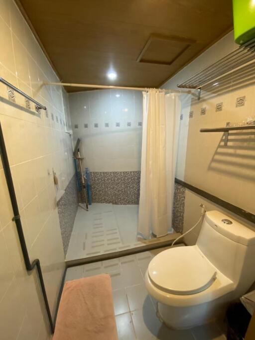 Modern bathroom with shower and toilet