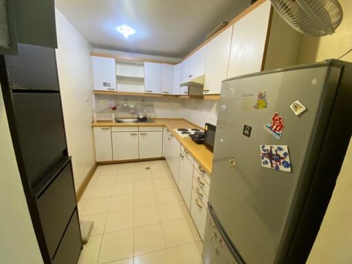 Modern kitchen with ample storage space