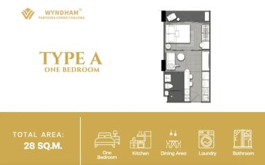 One Bedroom Type A Condo for Sale at Wyndham Fantasea Condo in Chalong