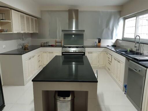 Spacious modern kitchen with island