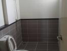 Modern tiled bathroom with shower