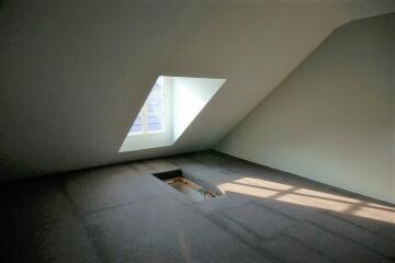 Empty attic space with window