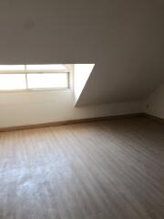 Spacious attic bedroom with skylight