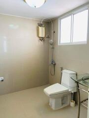 Modern bathroom with shower and toilet