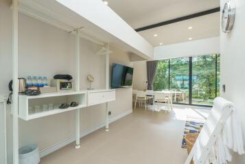 Main living space with view to greenery