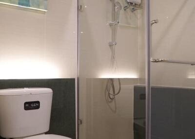 Modern bathroom with shower and toilet