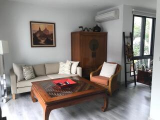 Cozy living room with modern and traditional furniture