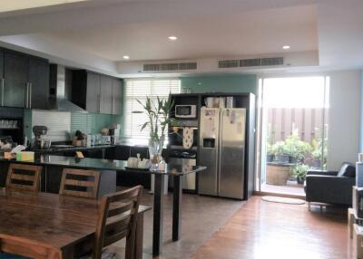 Modern kitchen with dining area and open layout