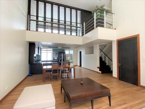 Modern living space with mezzanine