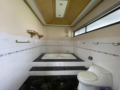 Luxury bathroom with a bathtub and toilet