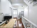 Modern kitchen with wooden countertop and appliances