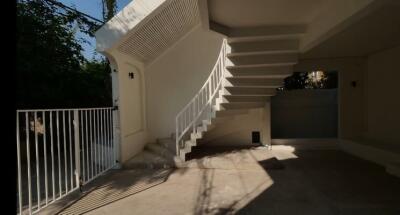 Exterior staircase leading up to a building