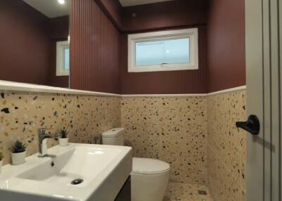 Modern bathroom with terrazzo tiles