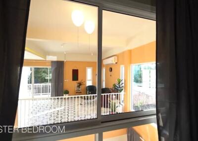 Master bedroom with window view