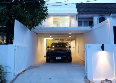 front view of a modern house with garage