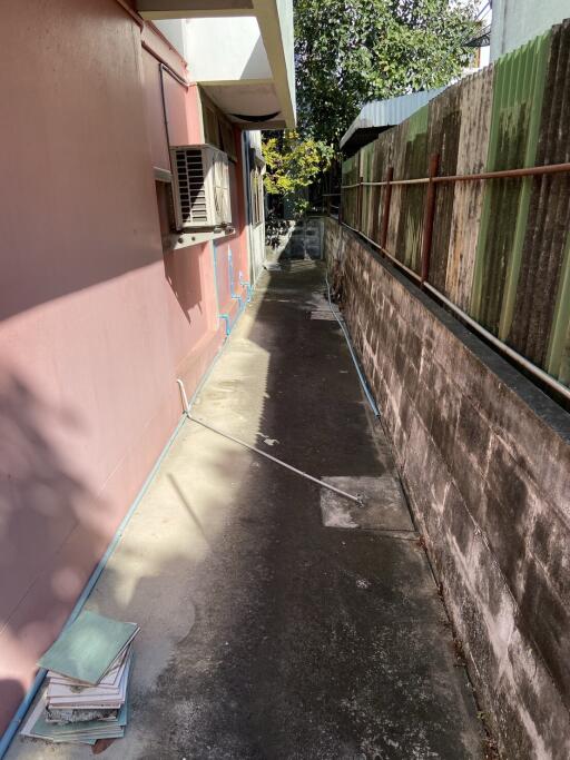 Outdoor pathway beside building