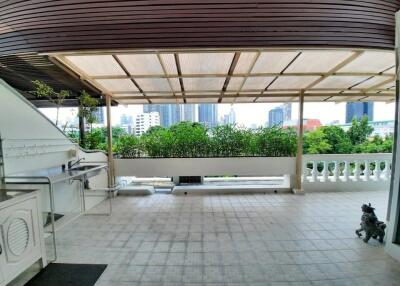 Spacious outdoor terrace with city view