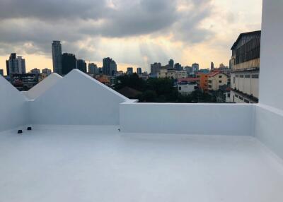 Rooftop balcony with city view