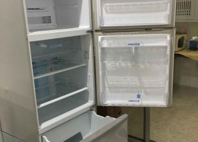 Open refrigerator in a kitchen