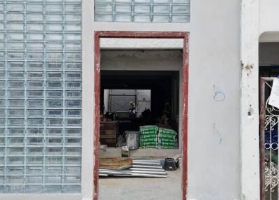 Under-construction building entrance