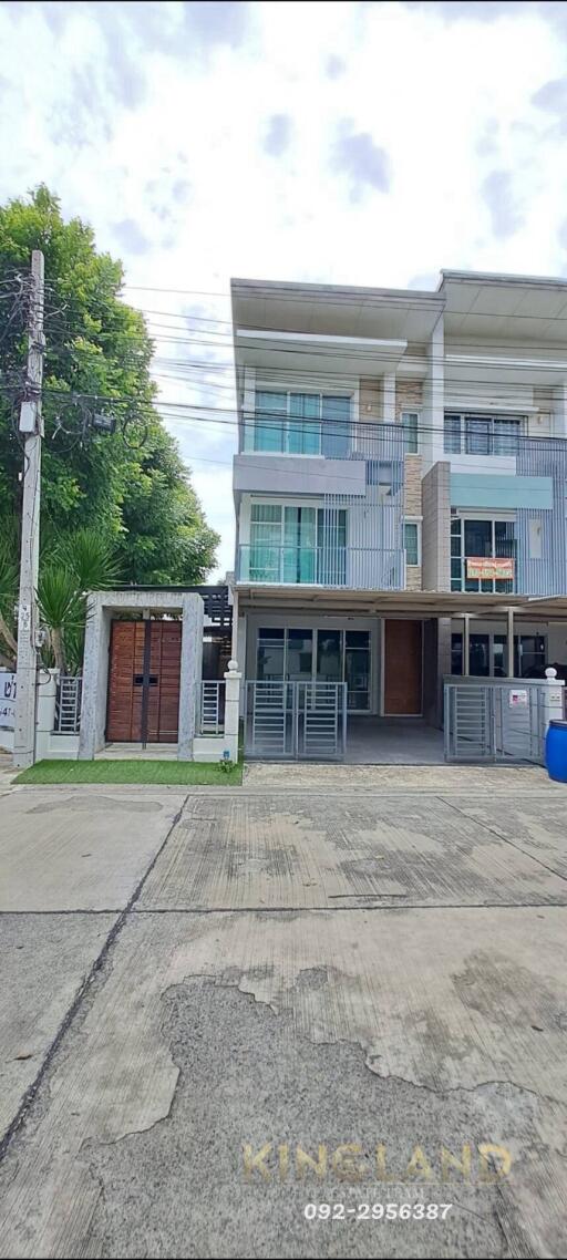 Exterior view of a modern multi-story house