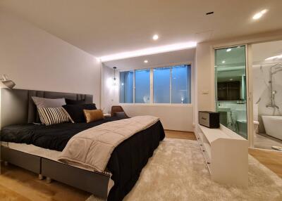 Modern bedroom with ensuite bathroom