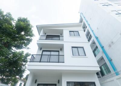 Exterior view of a multi-story residential building