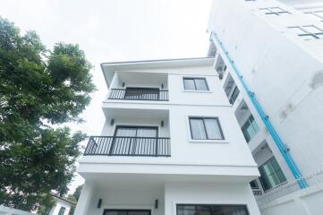 Exterior view of a multi-story residential building