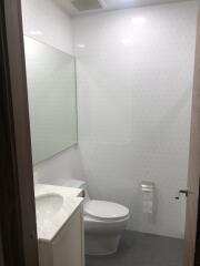 Small bathroom with toilet and vanity