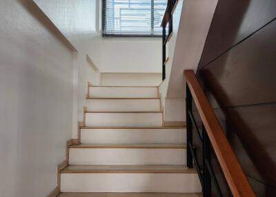 Modern staircase with window