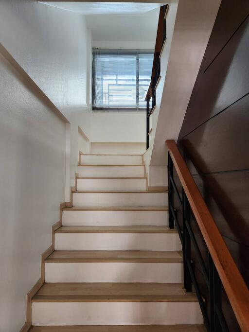 Modern staircase with window