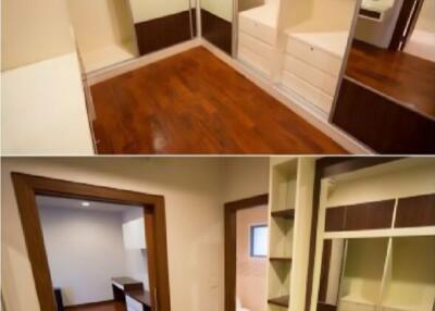 Bedroom with wooden flooring and built-in wardrobe