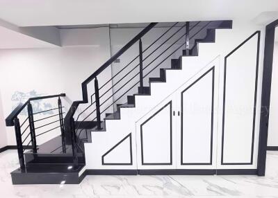 Modern staircase with storage underneath