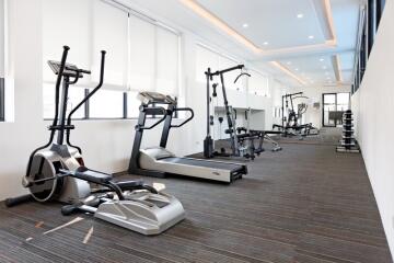 Modern gym with various exercise machines