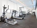 Modern gym with various exercise machines