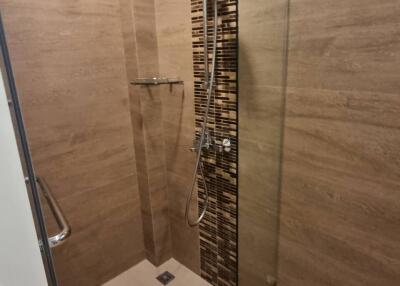 Modern bathroom with walk-in shower