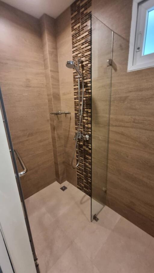 Modern bathroom with walk-in shower