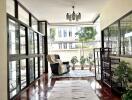 Bright and spacious sunroom with large windows